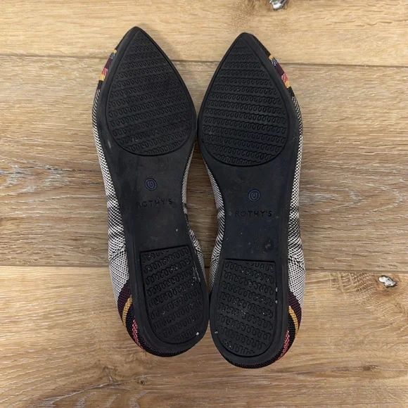 Rothy's Multi Striped Textile The Point Ballet Flats Comfort Women’s US 8.5 - Picture 9 of 11